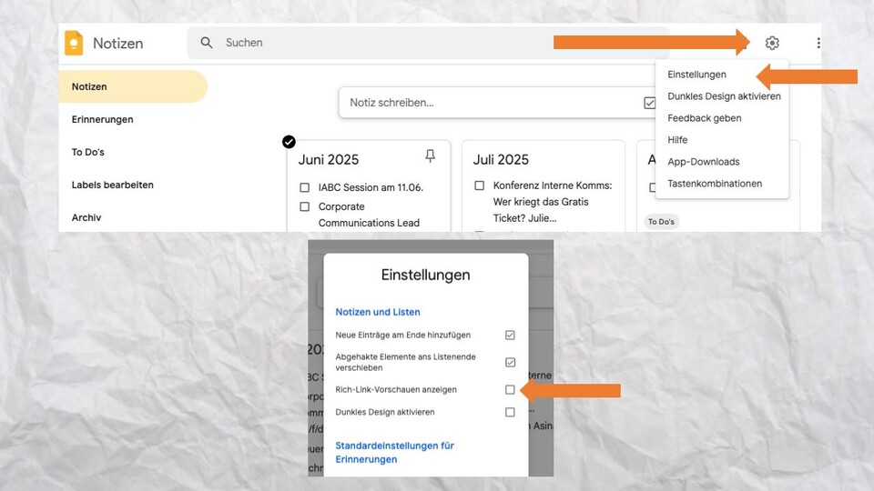 Spart euch Platz in der Übersicht, ist aber Geschmackssache: Link-Vorschauen können nützlich sein oder nerven.