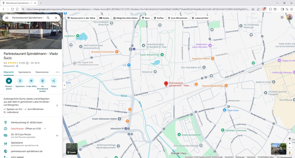 Die alte Ansicht von Google Maps