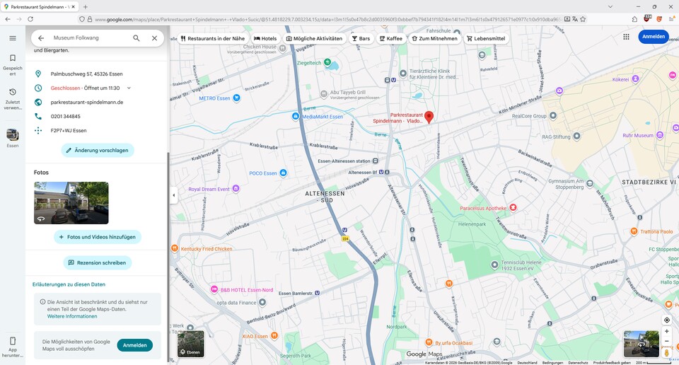 Die alte Ansicht von Google Maps