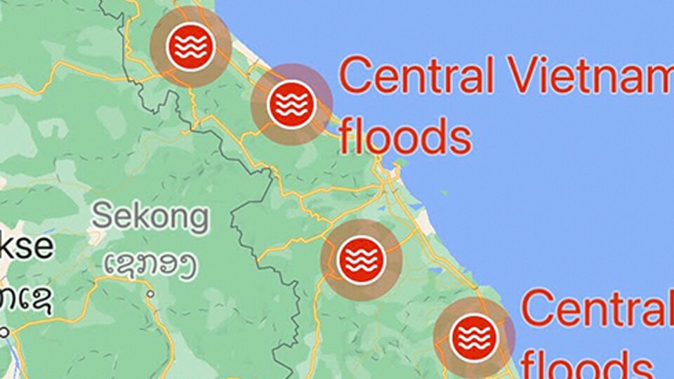 Google Maps hat auch für Überflutungen in Vietnam 2020 Warnungen angezeigt (Bildquelle: VnExpress)