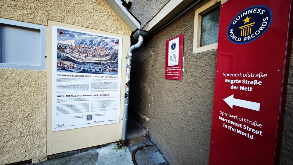 Durch die Spreuerhofstraße zu gehen, war entgegen des Weltrekords für mich kein Problem – außer bei der Regenrinne, die meine Stirn küsste. Zwei Mal. (Bildquelle: Jusuf HaticGameStar Tech)