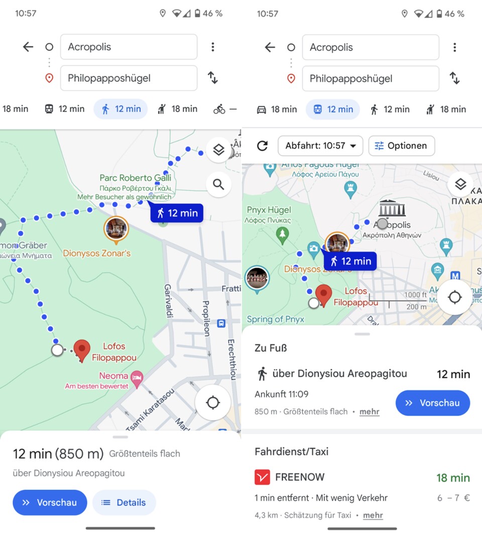 Google Maps Routenplanung