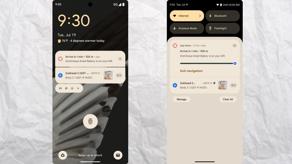 Routeninfos bleiben dauerhaft sichtbar – selbst beim App-Wechsel oder gesperrtem Display. Quelle: developer.android.com