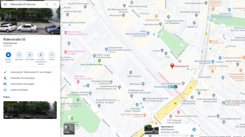 Die Koordinaten der von euch gesuchten Adresse findet ihr auf Google Maps, indem ihr auf den entsprechenden Standort per Rechtsklick &quot;Was ist hier?&quot; auswählt. Hier suchen wir gerade nach dem Büro der GameStar.
