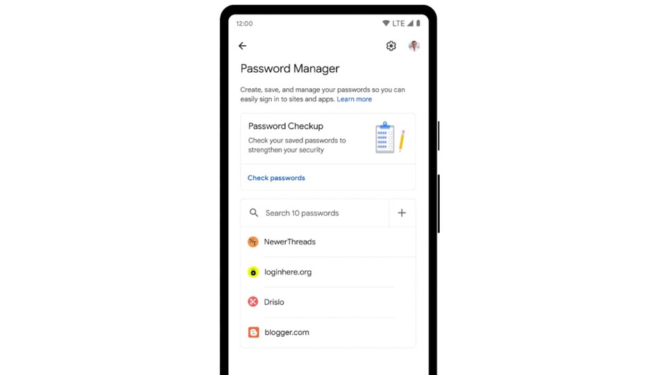 Der Google Passwortmanager listet euch nun all eure gespeicherten Zugangsdaten an einem zentralen Ort auf. (Quelle: Google)