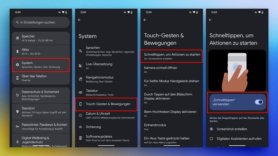 Jede beliebige App lässt sich mit der »Taste« öffnen.