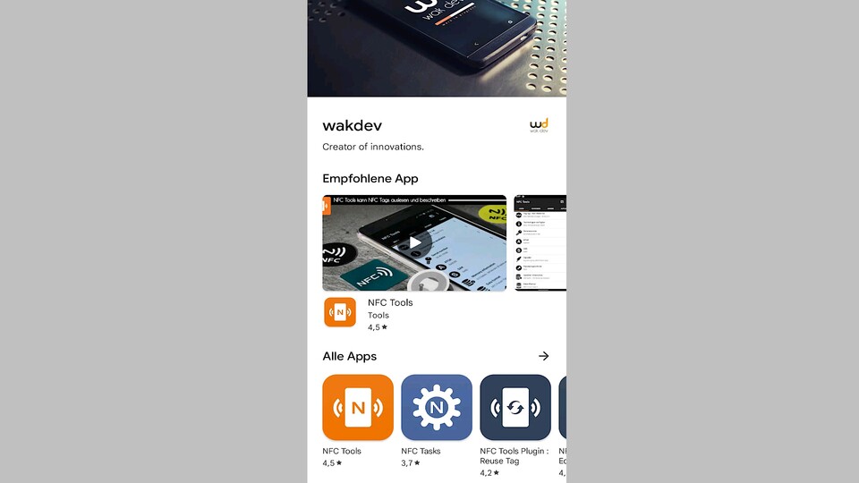 Die Übersichtsseite des App-Entwicklers verschafft euch einen besseren Eindruck von dessen Seriosität.
