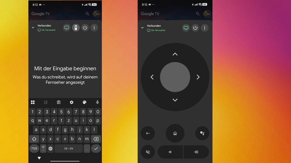 Mit der Google TV-App könnt ihr einfach euere Handytastatur für euren Fernseher verwenden.