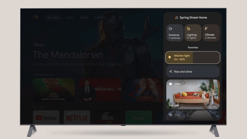So sieht die Bedienoberfläche für Google Home auf dem neuen TV Streamer aus. (Bildquelle: Google)