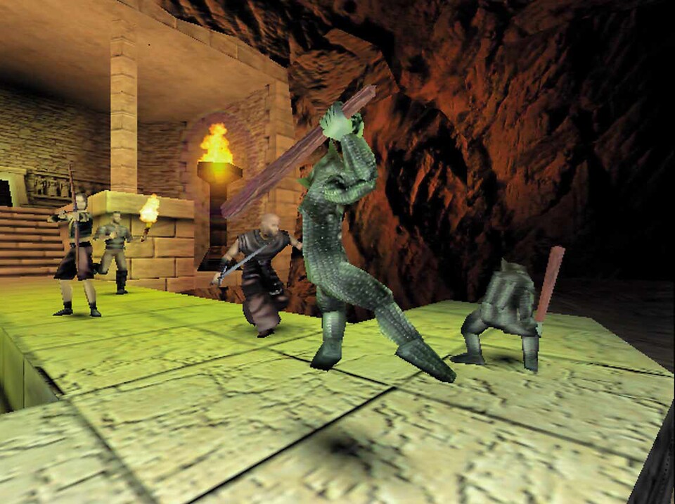 Die ersten Gothic-Screenshots, die 1998 an die Presse gehen, zeigen immer noch Dungeos. Ein Fingerzeig aufs Ultima-Underworld-Erbe.
