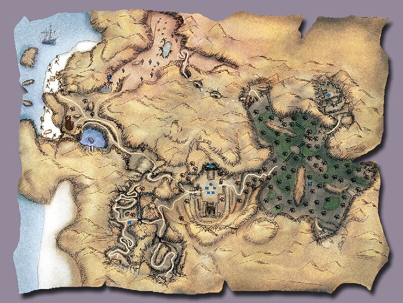 Auf der Karte von Jharkendar müsst ihr ganz im Norden aus der gewöhnlichen Level-Architektur von Gothic 2: Die Nacht des Raben ausbrechen, um die Auto-Location zu erreichen. (Bild: Mondgesaenge.de)