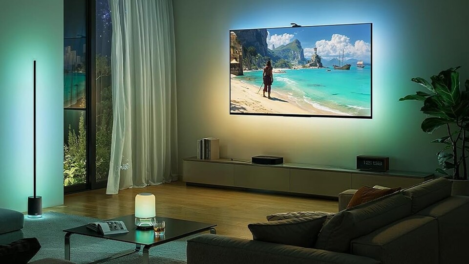 DreamView-Sync für mehr Atmosphäre – Bis zu zehn Govee-Geräte lassen sich synchronisieren und tauchen den ganzen Raum in fabelhaft schönes Licht.