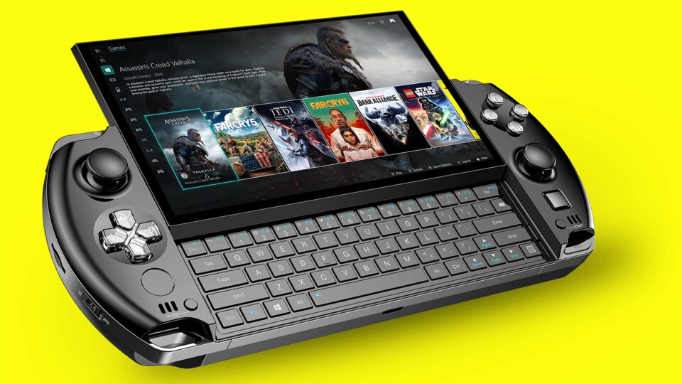 Der GPD Win ist ein PSP-förmiger PC-Handheld mit einer physischen Tastatur. (Bildquelle: GPD)
