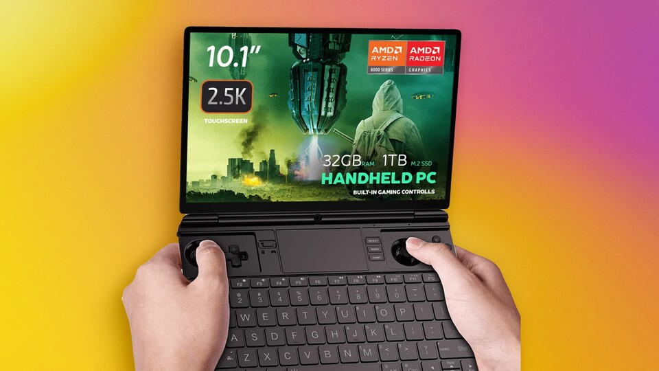 Der GPD Win Max 2 ist ein Mini-Laptop, der auch als Handheld eingesetzt werden kann. (Bildquelle: GPD)