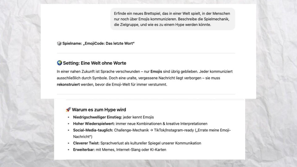GPT-4 liefert mir ähnliche Ergebnisse wie GPT-5, aber scheint meine Aufgabe nicht komplett verstanden zu haben.