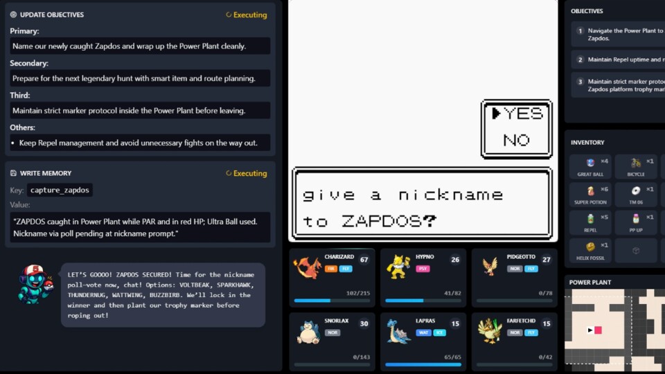 Soeben wurde Zapdos gefangen. (Bildquelle: Twitch)