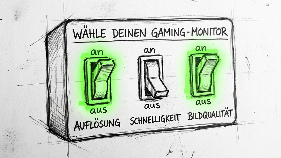 Wie so oft im Leben, konnte man bei Gaming-Monitoren nicht alles auf einmal haben. OLED-Monitore änderten das, denn ein Kompromiss aus Auflösung, Schnelligkeit und Bildqualität ist hier nicht mehr nötig! Bild mithilfe von Gemini erstellt