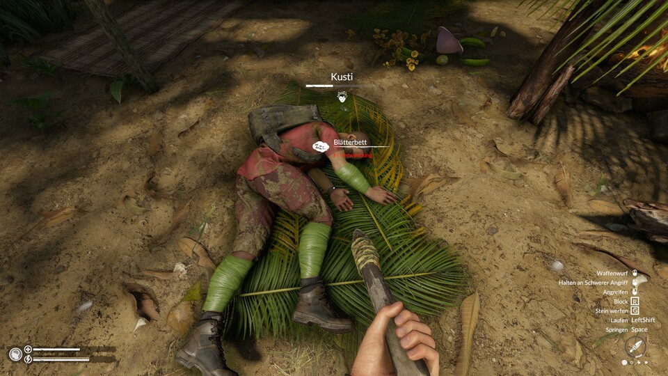 Kollege Jan ist auf seinem Bett vor Energiemangel zusammengebrochen. Wenn ich ihn jetzt nicht wecke, kriechen Würmer in seinen Körper und töten ihn von innen.