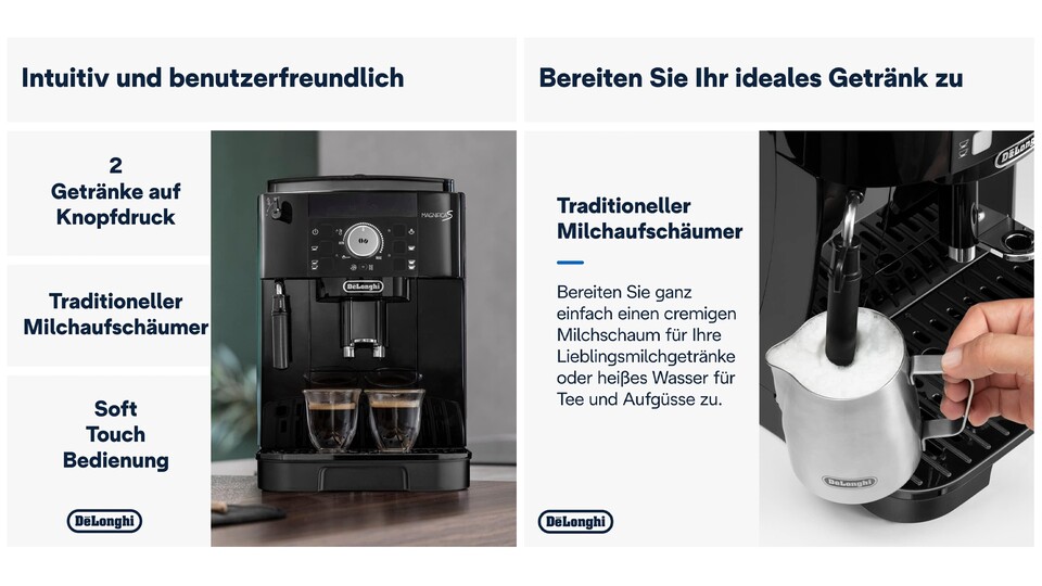 Kaffee, Espresso, Cappuccino oder nur heißes Wasser für euren Tee – was will man mehr?
