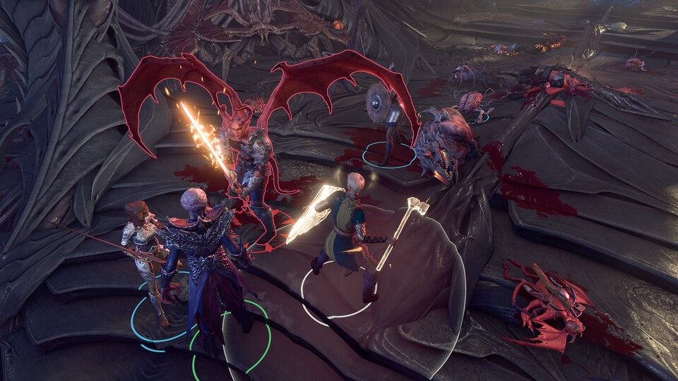 Eigentlich soll euch das Flammenschwert signalisieren, dass dieser Feind noch drei Nummern zu groß für eure Party ist. Aber drei Nummern zu groß heißt in Baldurs Gate eben auch nicht unbesiegbar.