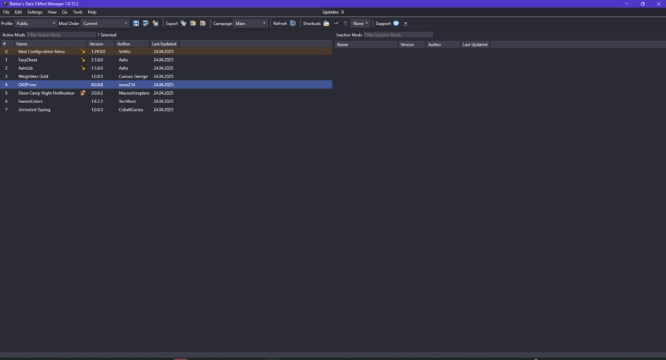 Damit unsere Mods im Mod Manager von LaughingLeaders laufen, müssen sie auf der linken Seite unter Active Mods stehen.