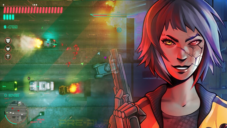 Glitchpunk holt GTA 2 in ein Cyberpunk-Setting und ergänzt es um eine tiefgründige Story.