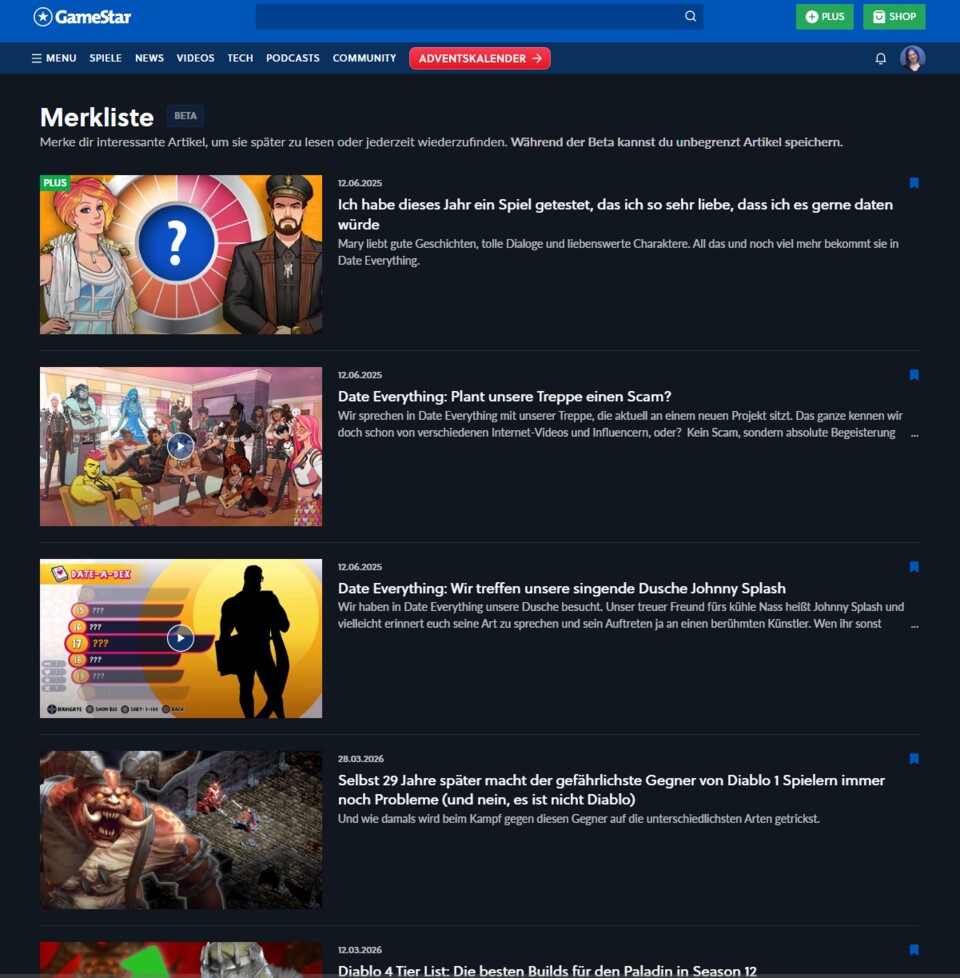 Ignoriert bitte oben den Adventskalender-Button. Der Screenshot stammt aus unserer Testumgebung.