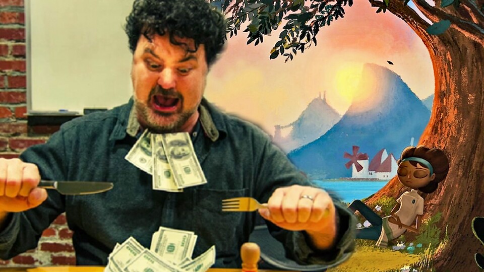 Vor zehn Jahren: In unserer Rückblick-Serie widmen wir uns diesmal Tim Schafer (links) und seinem Kickstarter-Erfolg Broken Age (rechts).