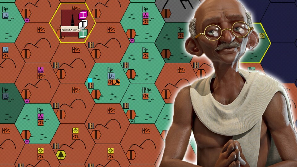 In Syphilisation lernt ihr Gandhi aus Civilization von einer anderen Seite kennen. Und auch das 4X-Genre der rundenbasierten Strategiespiele dreht der Titel komplett auf den Kopf.