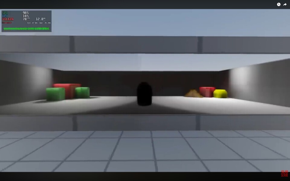 Die dynamisch gespiegelte Beleuchtung lässt die FPS der Szene schnell in den Keller purzeln. Bildquelle: YouTubeCode It All