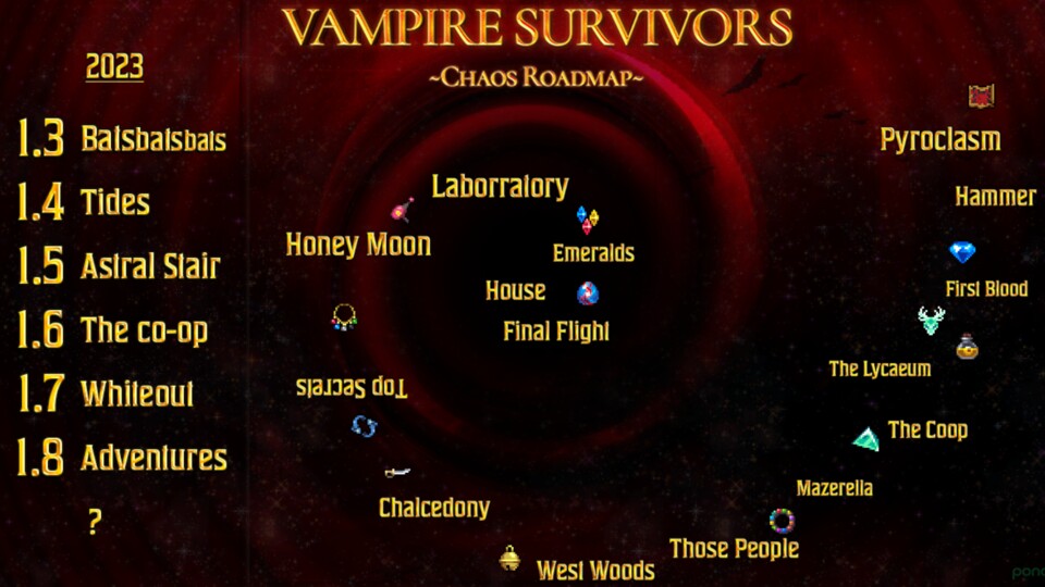 Der chaotische 2024-Roadmap-Wirbel für Vampire Survivors.