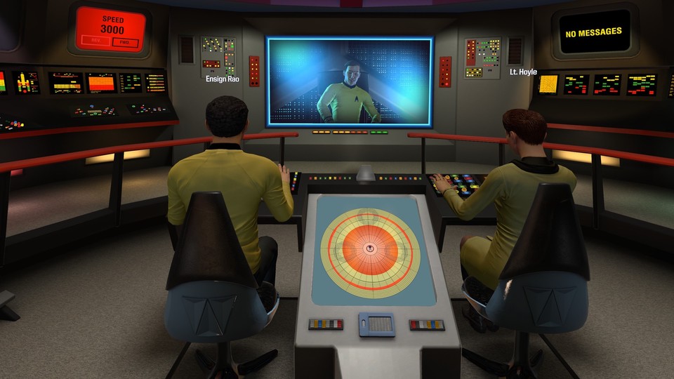 Schade: Statt Sulu und Chekov sitzen auf der alten Enterprise die gleichen KI-Kollegen wie auf der Aegis.