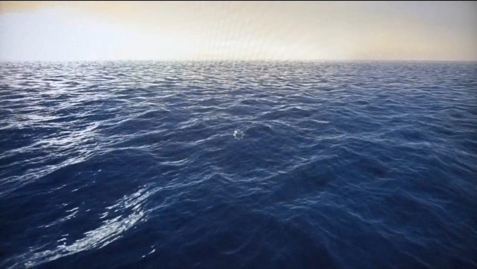 Hier sehen Sie einen mit Hilfe des in DirectX 11 kommenden Compute Shader auf der Grafikkarte simulierten Ozean.