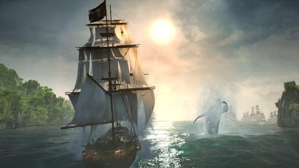 Assassin's Creed 4 : Wal, da bläst er! Kein Artwork, nur ein ausgeblendetes HUD. Assassin's Creed 4 sieht streckenweise einfach atemberaubend schön aus.
