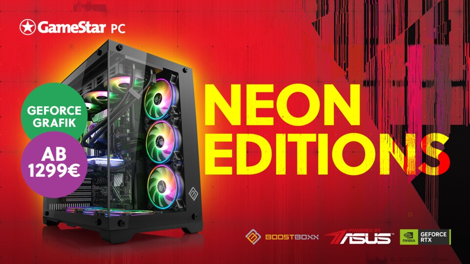 Egal ob Full-HD oder 4K: Mit unseren GameStar PC Neon-Editionen spielt ihr eure Spiele bei maximalen Details.