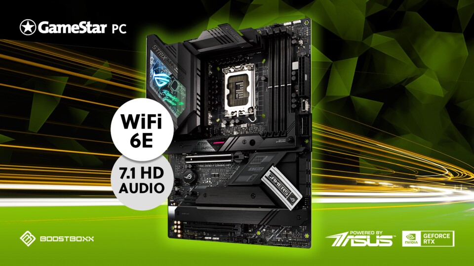 Das ASUS-Mainboard Z690-F Gaming WiFi bietet schnelle Internet-Anbindung, satten Sound und viele Anschlüsse.