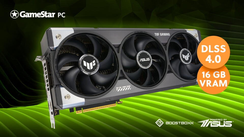 Dank der neuen Nvidia GeForce RTX 5080 und ihren 16 GB GDDR7 VRAM erlebt ihr eure Games mit umwerfender Top-Performance.