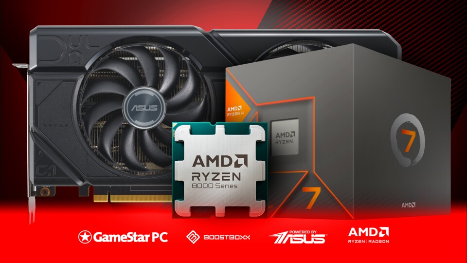 Mit der Radeon™ RX 7800 XT habt ihr eine starke WQHD-Grafikkarte und mit dem Ryzen™ 7 8700F einen schnellen Achtkernprozessor im Gaming-PC.