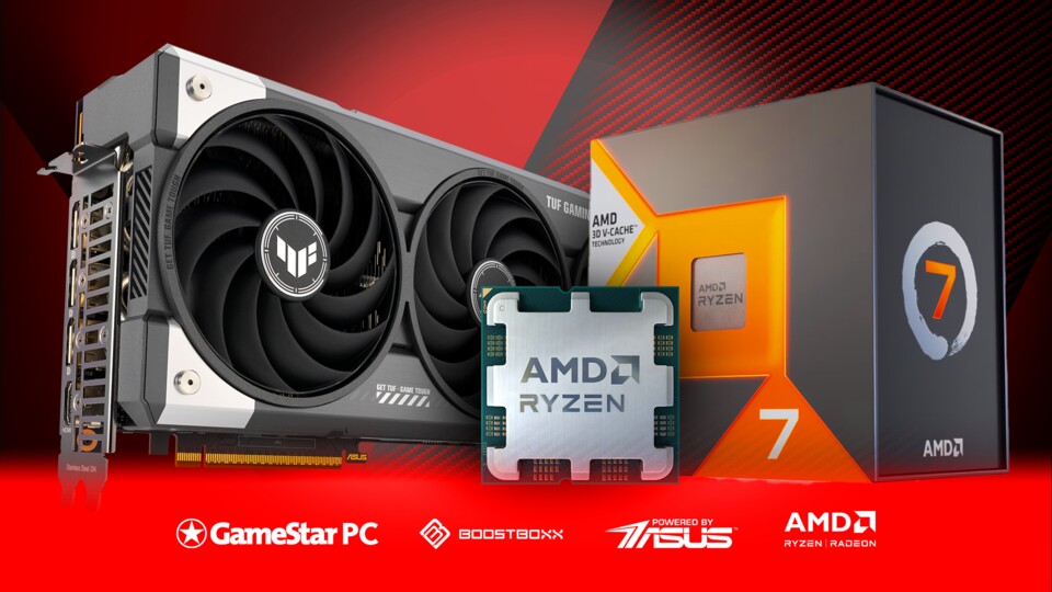 Nur höchste Qualität: Direkt von AMD stammt der Ryzen™ 7 7800X3D, während Grafikkarte, Mainboard, Wasserkühlung, Netzteil und sogar das Gehäuse von ASUS stammen.
