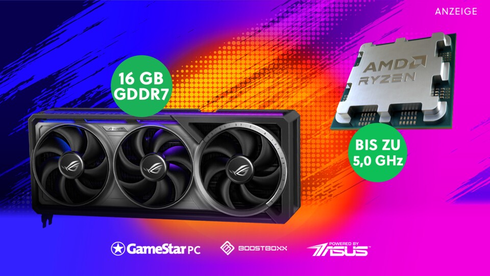 Dicke Grafikpower und gewaltige Rechenleistung mit der RTX 5080 und dem Ryzen 7 7800X3D.