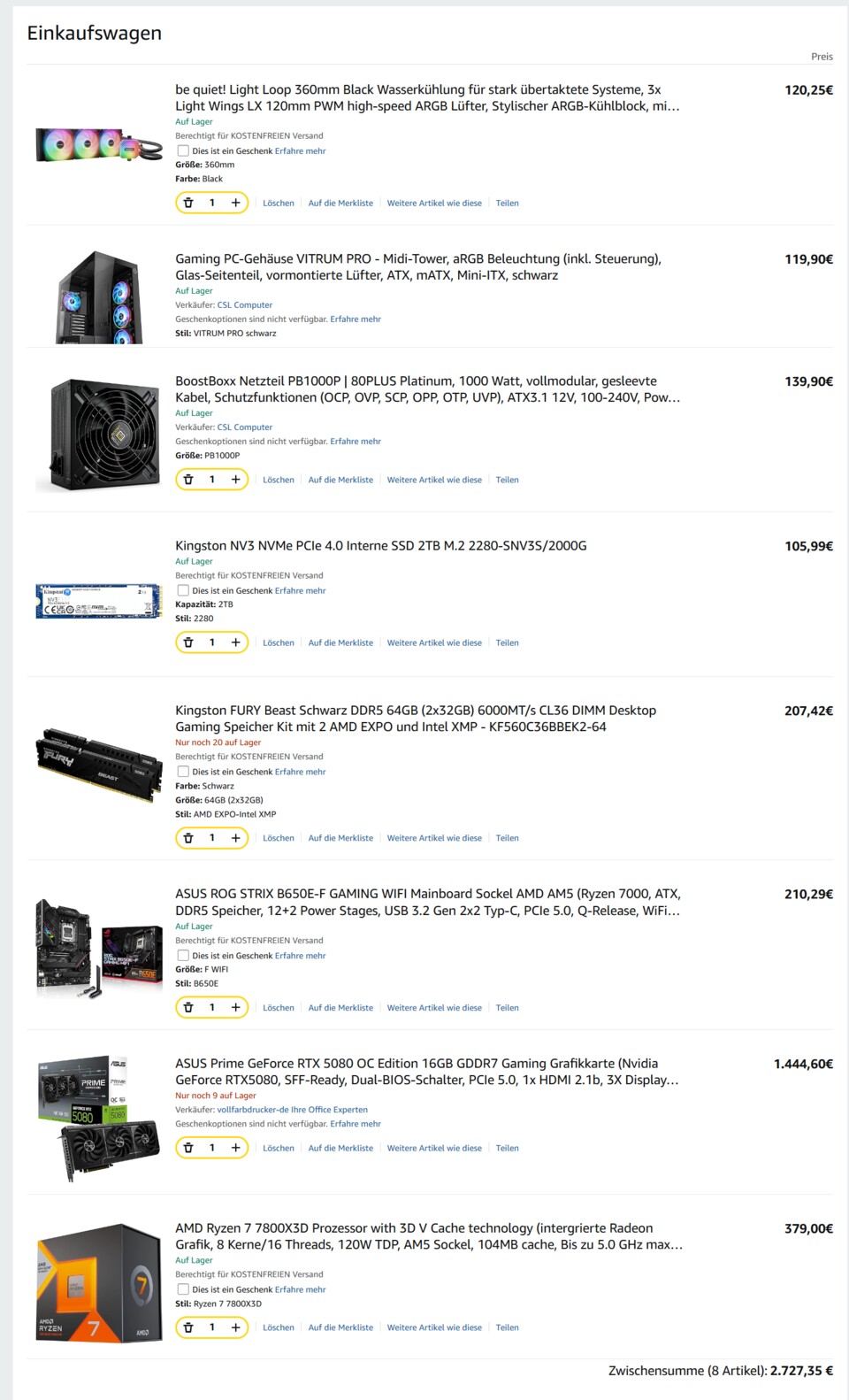 Sogar auf Amazon kommt ihr während dem Prime Day nicht günstiger weg als bei BoostBoxx. | Quelle: Amazon vom 8.7.2025