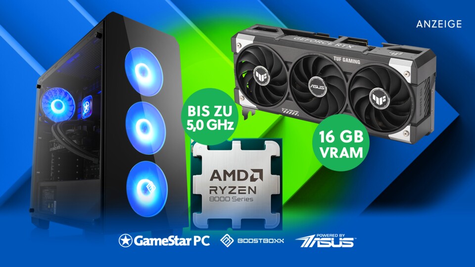 Unser PC-Bestseller für maximale Preis-Leistung mit dicken 16 GB GDDR7-Videospeicher. (Abbildung beispielhaft)