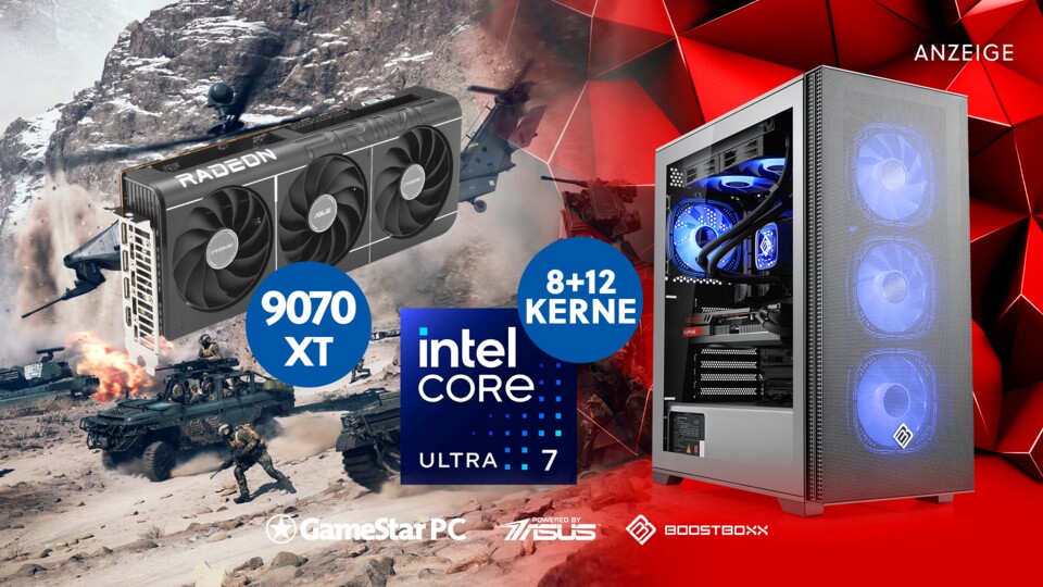 Mit der RX 9070 XT steckt im Gaming-PC eine Grafikkarte, die für einen deutlich niedrigeren Preis Top-Grafik liefert.