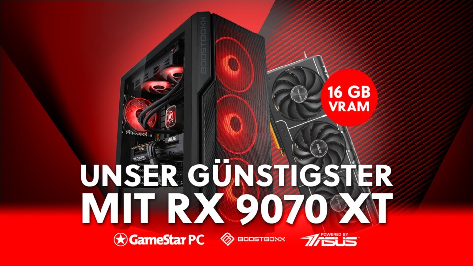 Wenn es noch etwas günstiger sein darf, ist dieser Gaming-PC mit Radeon RX 9070 XT und Ryzen-Sechskerner ein echter Preis-Leistungs-Tipp.