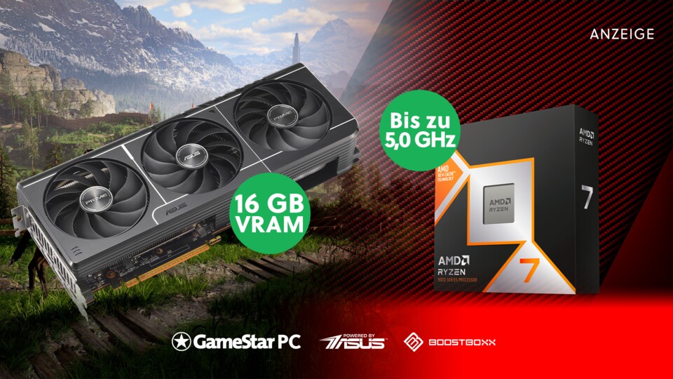 Mit der Radeon RX 9070 XT und dem Ryzen 7 9850X3D seid ihr bereit für kompromissloses 4K-Gaming. (inkl. Crimson Desert)