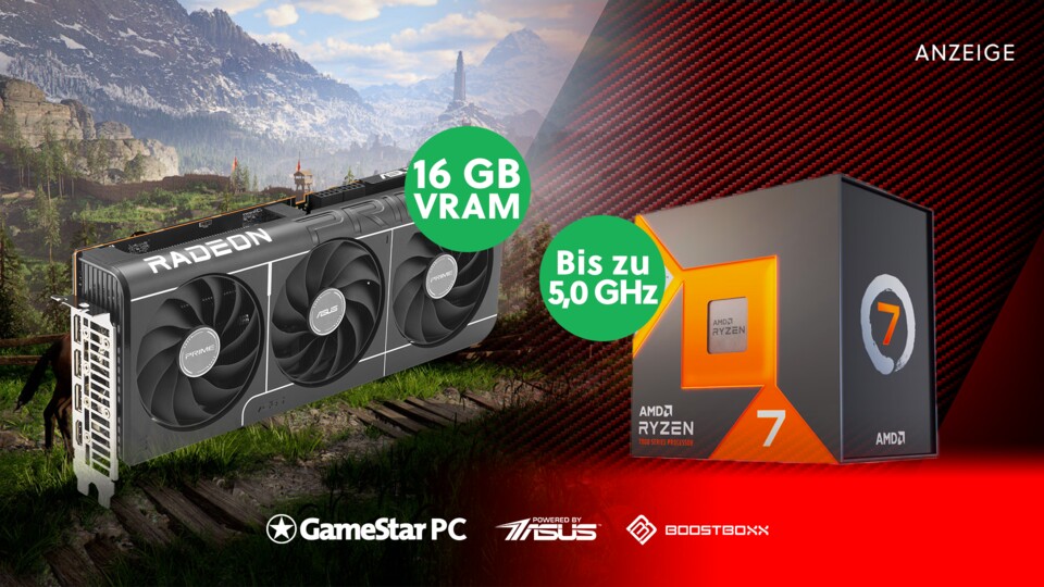 Mit 16 GB Grafikspeicher und einer der beliebtesten Gaming-CPUs trotzt aktuellen Hardwarepreisen. (inkl. Crimson Desert)