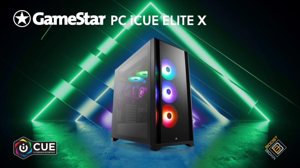 Der GameStar-PC iCUE Elite X vereint 4K-Gaming-Power im stylishen Gehäuse mit ausgeklügelter Beleuchtung.