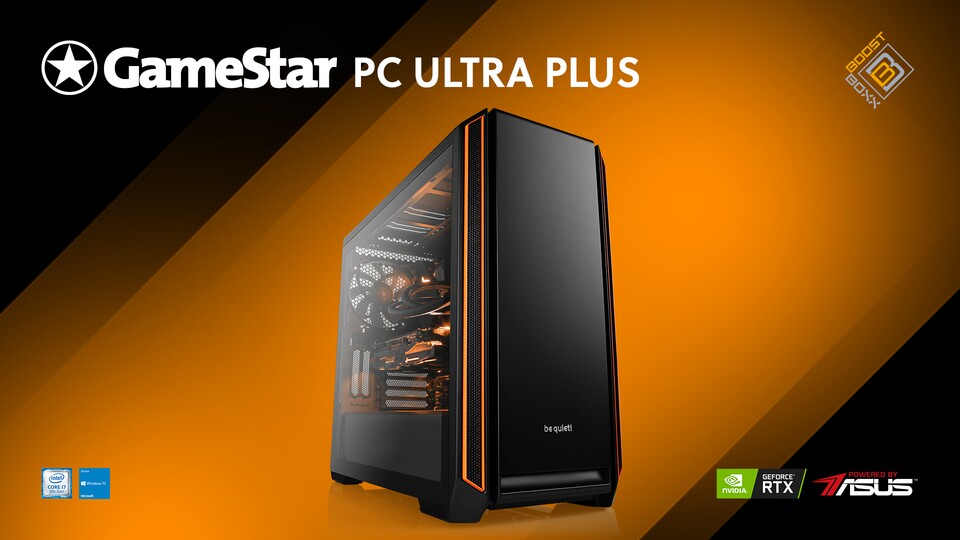 Der GameStar-PC Ultra Plus bietet absolute High-End-Leistung im schallgedämmten Silent Base 601-Gehäuse von BeQuiet mit Seitenfenster.