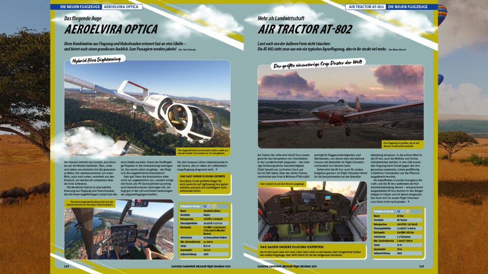 Im Heft findet ihr detaillierte Übersichten zu den Flugzeugen samt technischer Daten und Experten-Meinung.