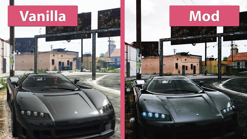 GTA 5 - Redux Grafik-Mod gegen Original im Vergleich